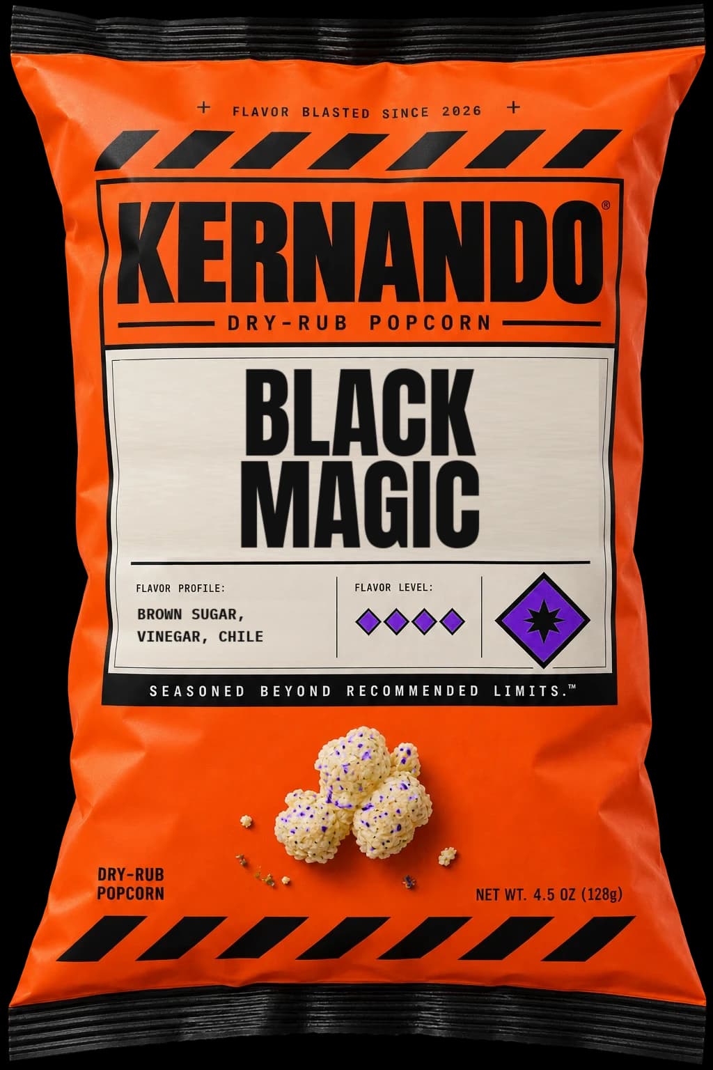 Black Magic — Kernando dry-rub popcorn bag